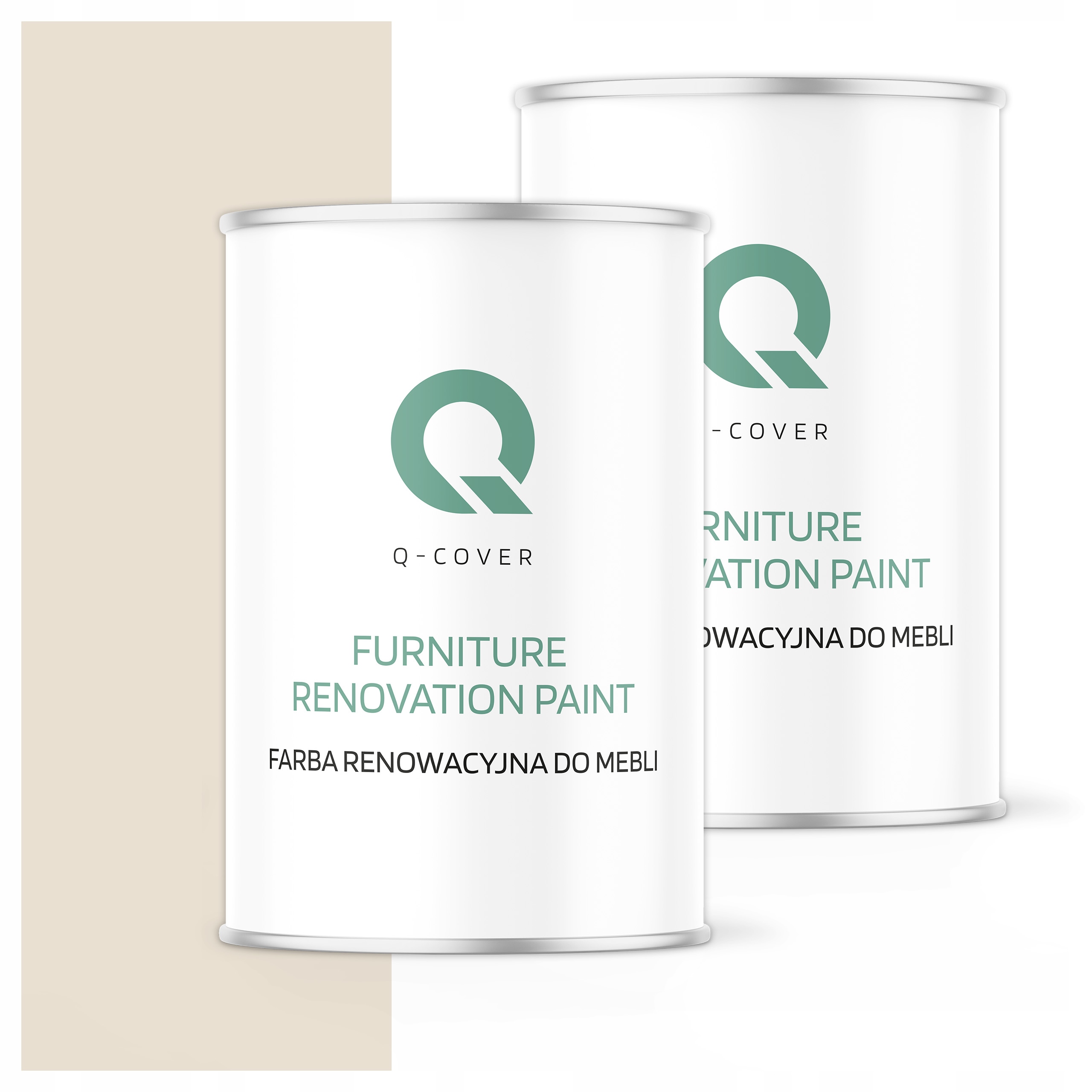 Farba na renováciu nábytku Mdf drevo 1L Ozdobná Odolná Krémová 9001 Polomatná