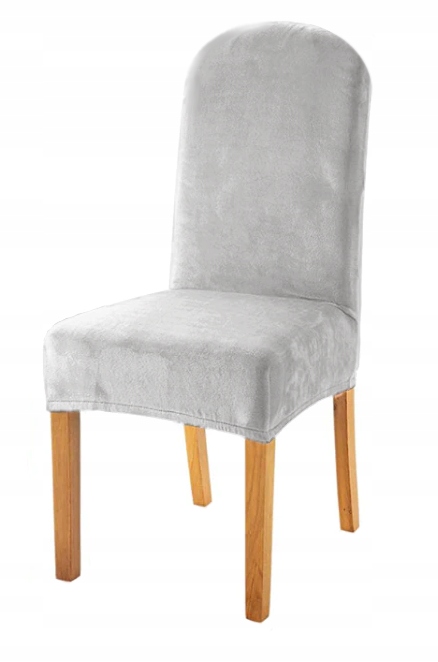 

Pokrowiec Krzesło Jasny Szary Welur Zaokrąglone Op
