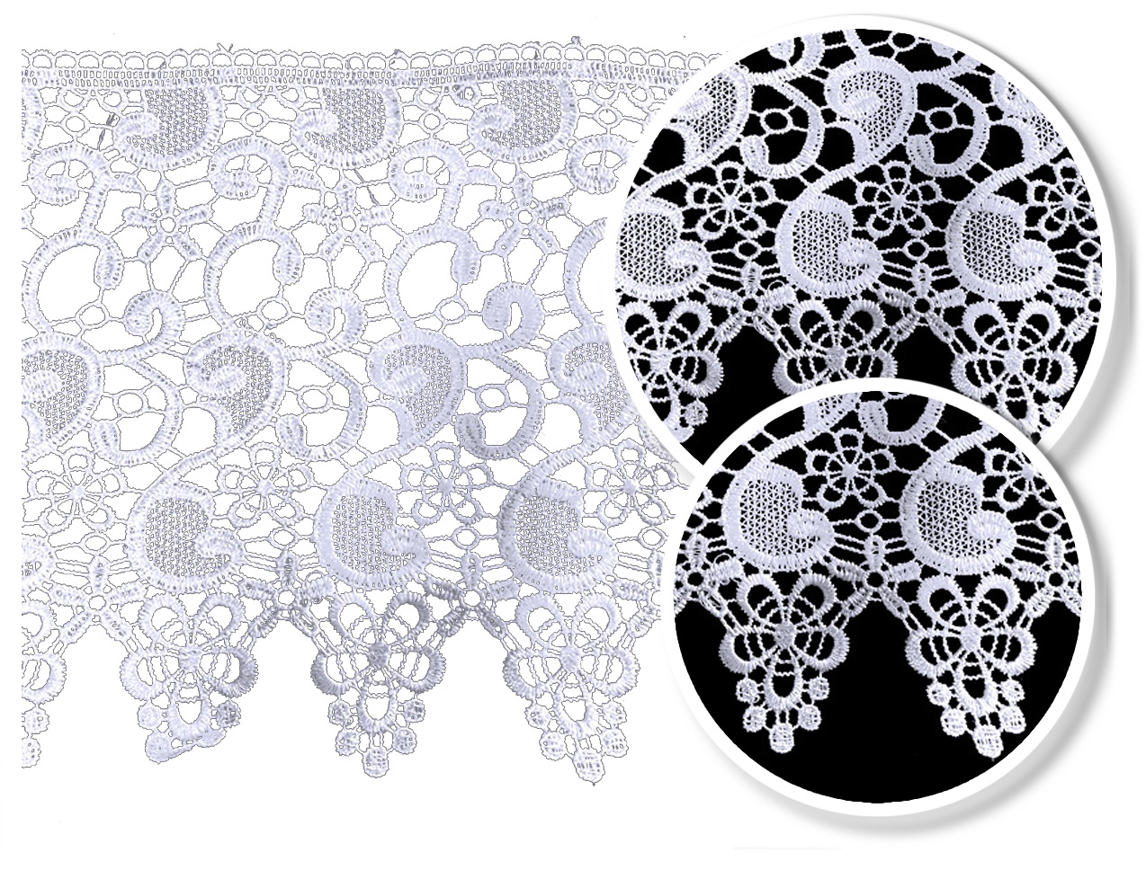 Guipure Krajková Krajka 201958 20 CM Bílá Motek 13 M