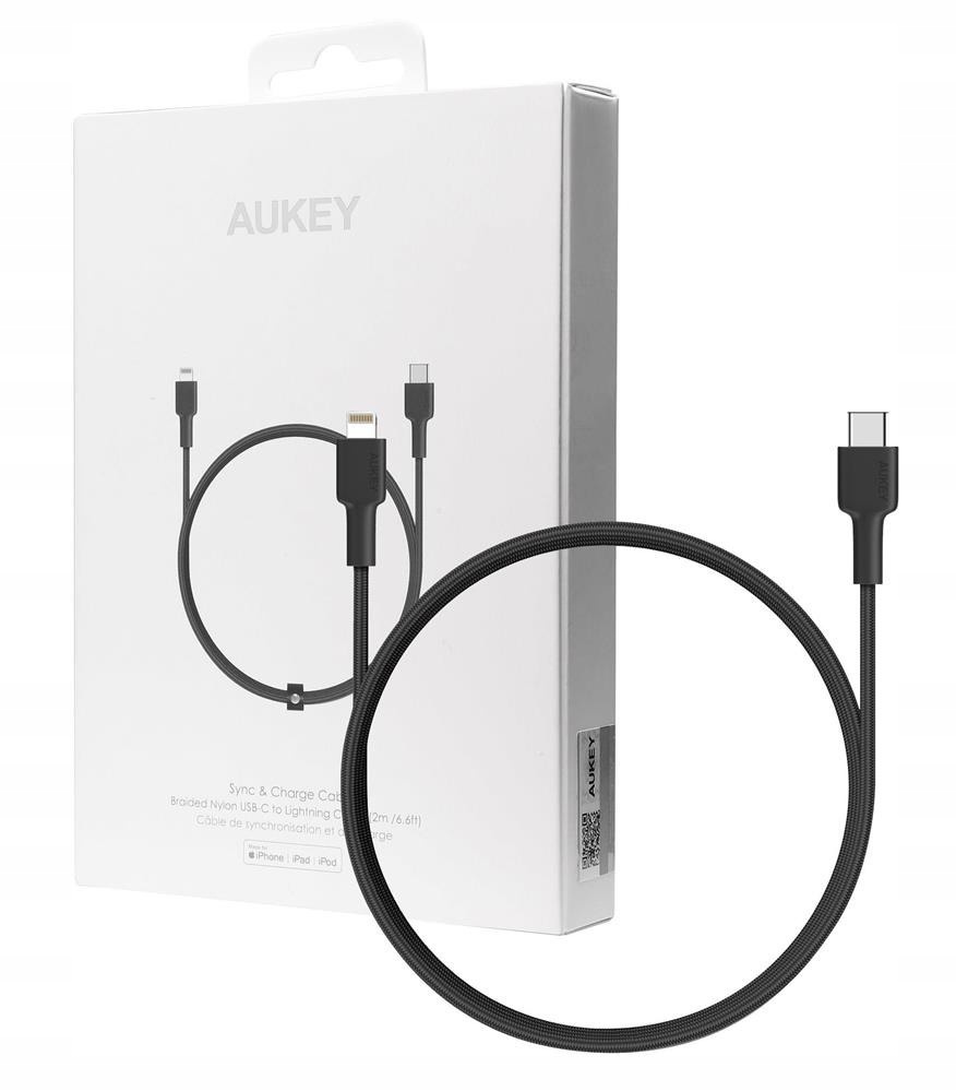 

Aukey CB-CL1 nylonowy kabel Usb-c Lightning 1.2m