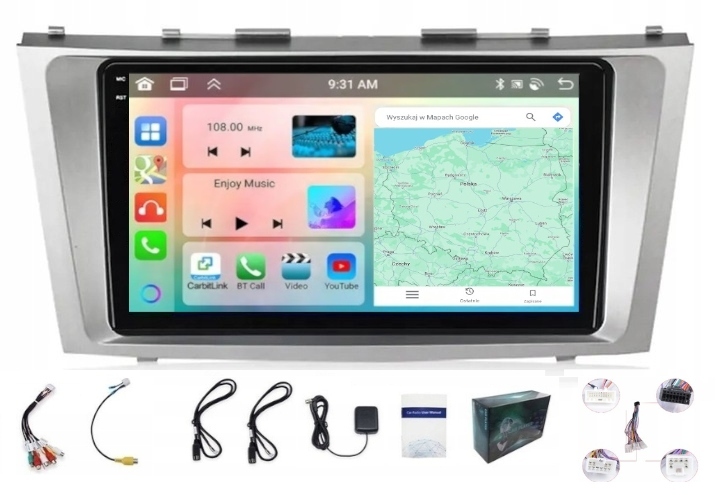 Navigační Rádio Carplay Toyota Camry 2006-2011 Wifi Android 4GB 64GB