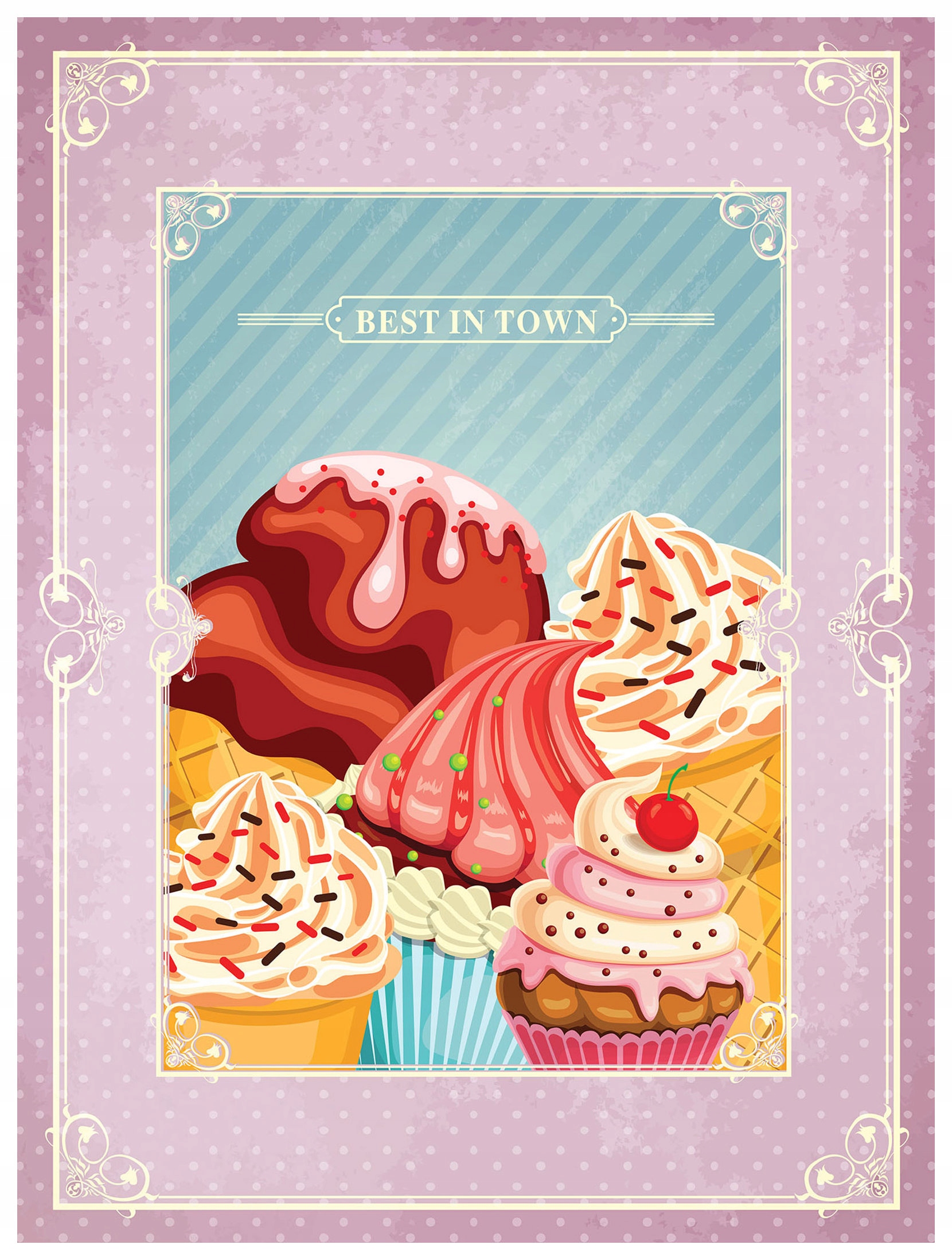 Fototapeta Sladký dezert muffiny zmrzlina vinylová 184x254 lepidlo