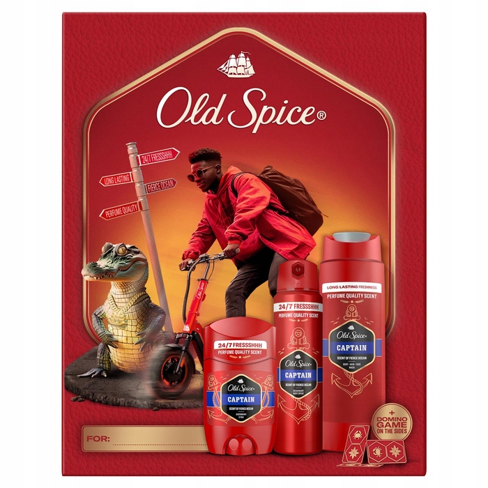 2x Old Spice Captain Zestaw Prezentowy Spray 150ml+ Sztyft 50ml Żel 250ml