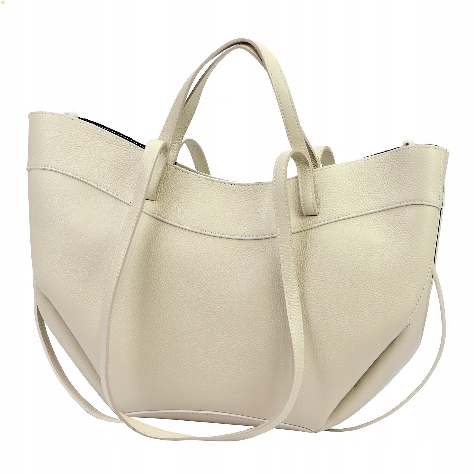 Dámská kožená kabelka Vera Pelle béžová shopper přes rameno elegantní