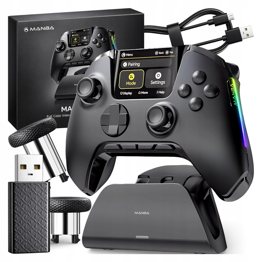 Kontroler Bezprzewodowy Manba One V2 ekran 2” Hall Effect Pc Switch Android