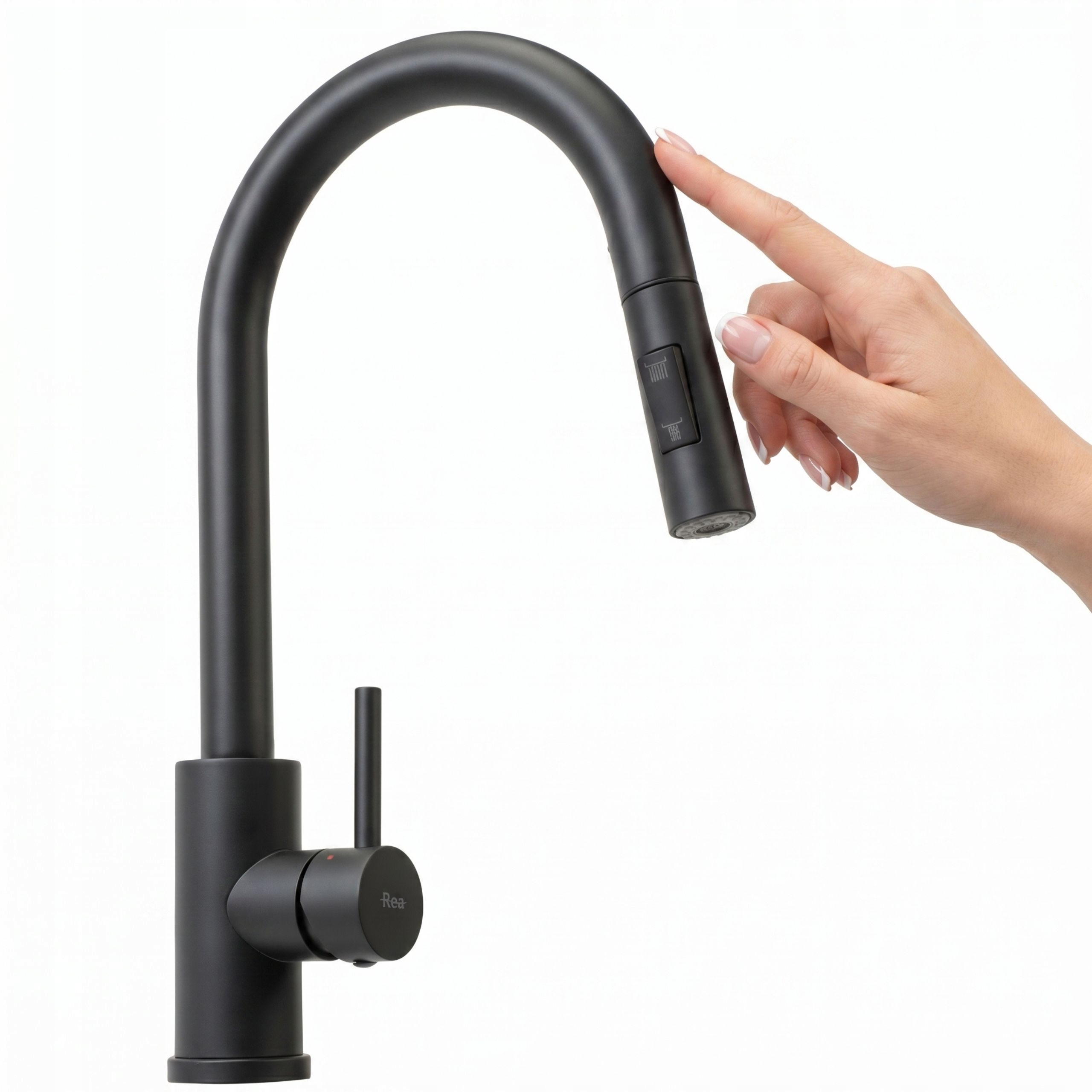 Kuchynská batéria dotyková čierna matná s výsuvnou sprchou Fresh Touch