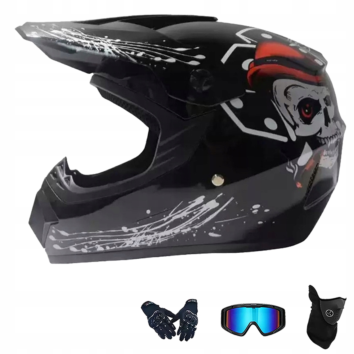 Helma Na Elektrickou Koloběžku Cross Enduro Quad Bmx Helma Brýle Rukavice L