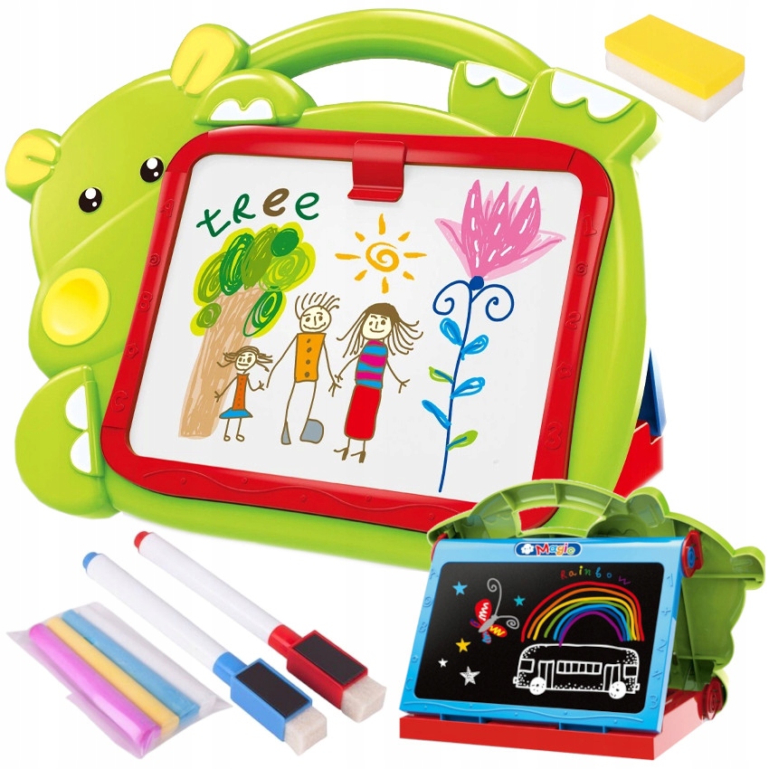 TABLICA suchościeralna KREDOWA dla dziecka DWUSTRONNA EDUKACYJNA rysowania