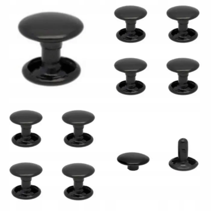 Dvoustranné nýty Kaletní 8x6 mm Hlavička 8 mm Černá Mat Sada 1000 ks