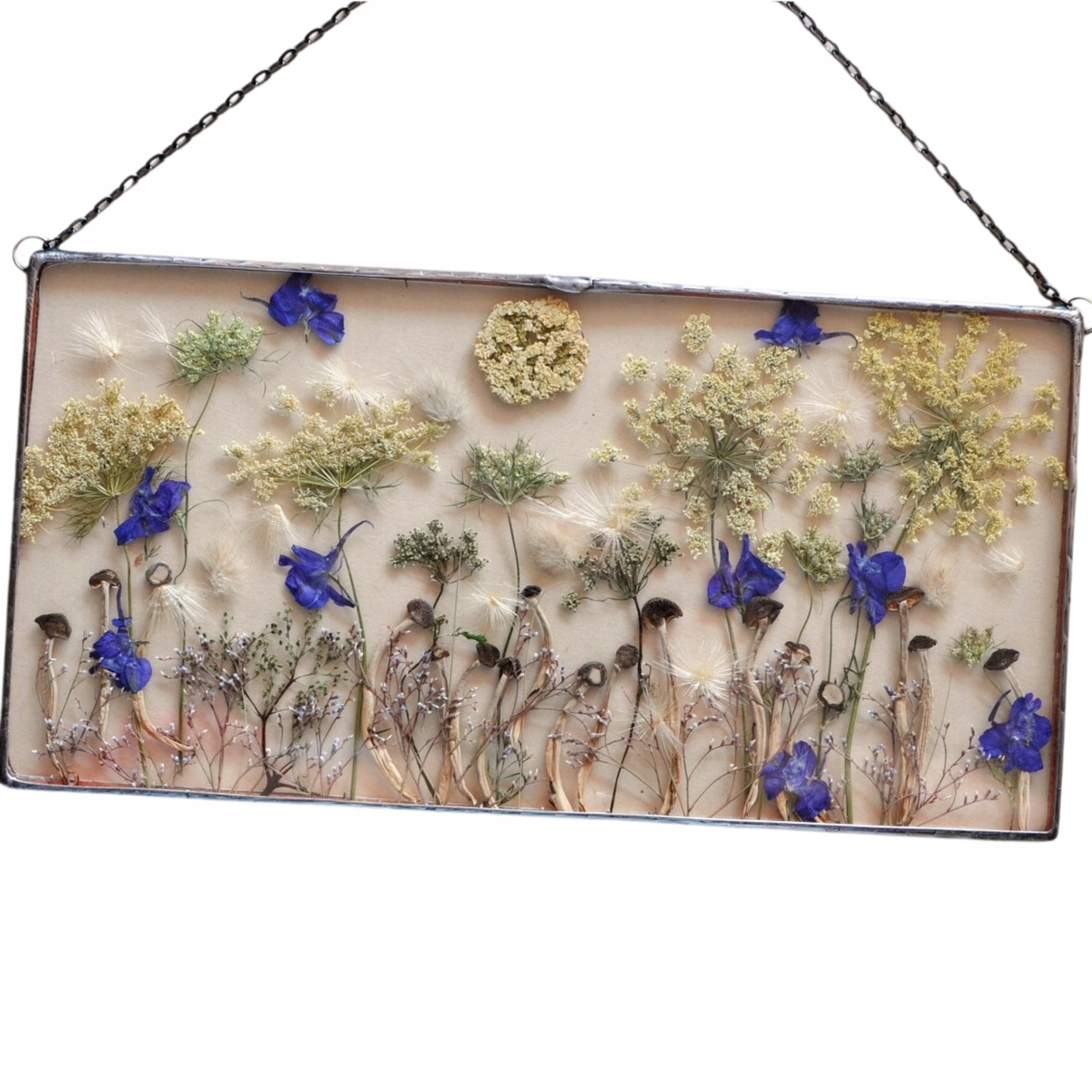 Dekor 29x15 cm se sušenými houbami, ruční práce, ozdoba do domu