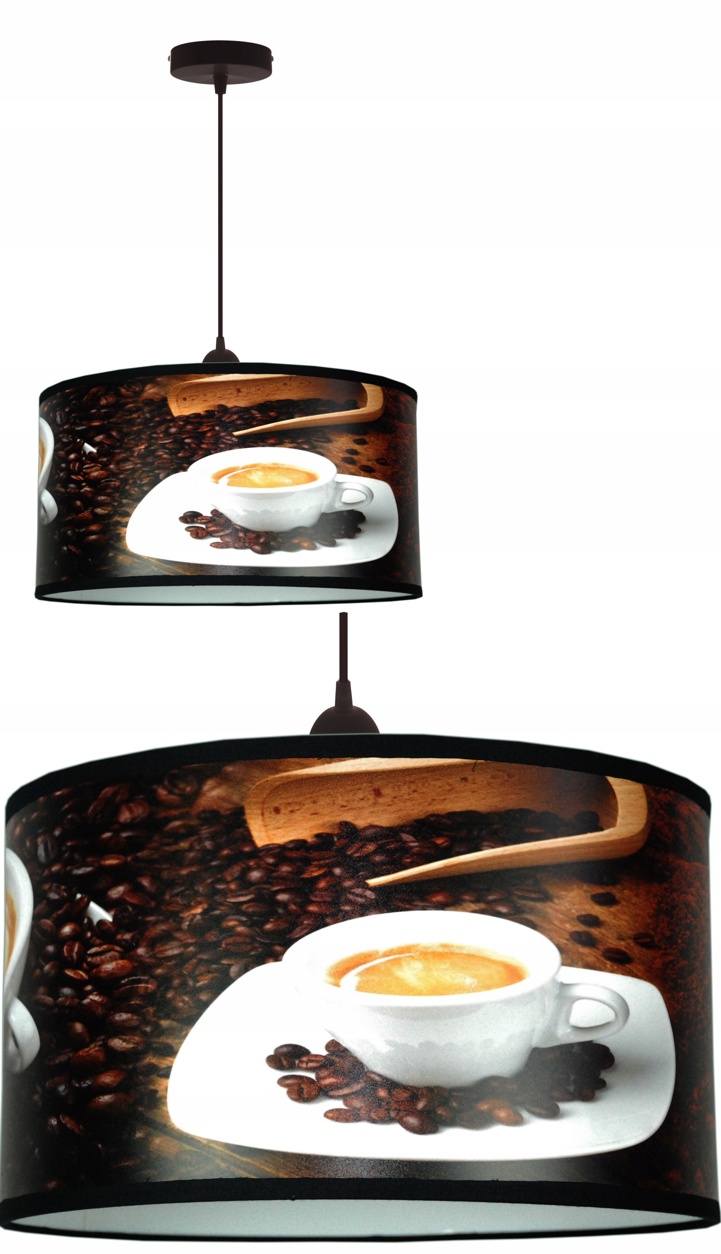 Závěsná Lampa Káva 90 CM Stínidlo S Potiskem Kuchyně Kavárna Jídelna