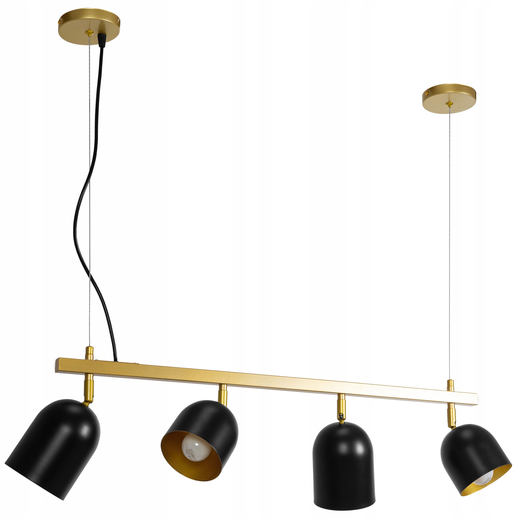 Stojanová Lampa Závesná Kovová Čierna Čierno-zlatá