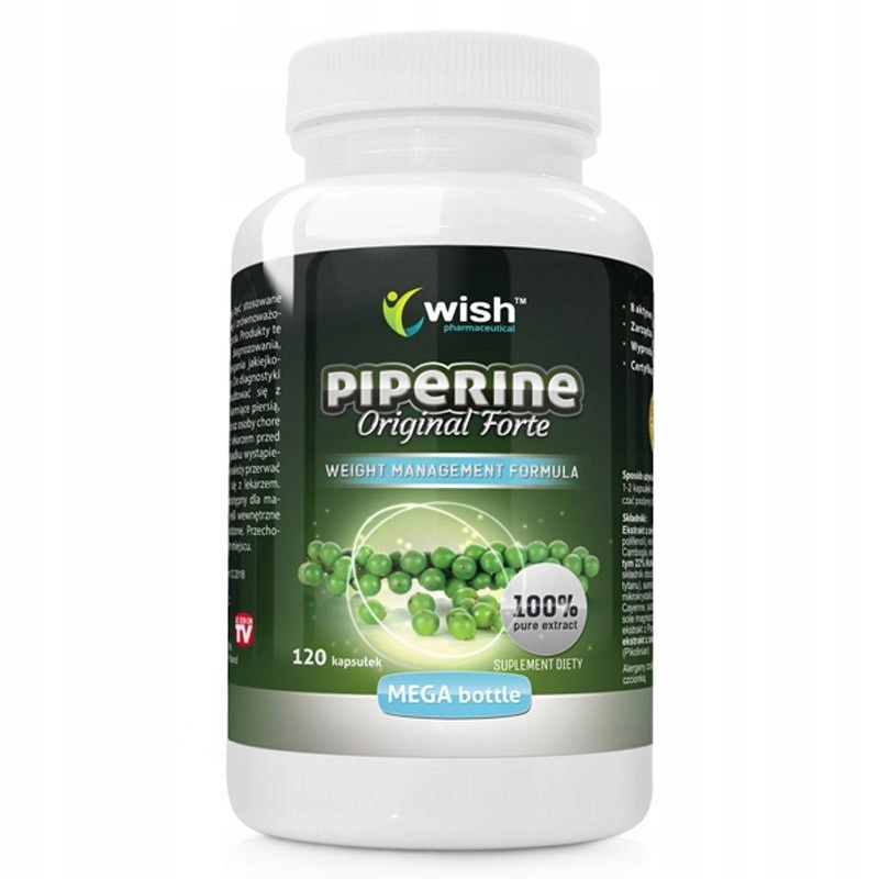 WISH PIPERINE FORTE 120C PIPERÍN ZELENÝ ČAJ REDUKCIA HMOTNOSTI