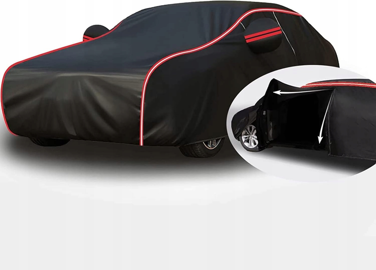 Černá automobilová krytka s taškou – voděodolná a Uv – 500×185×150 cm–190T