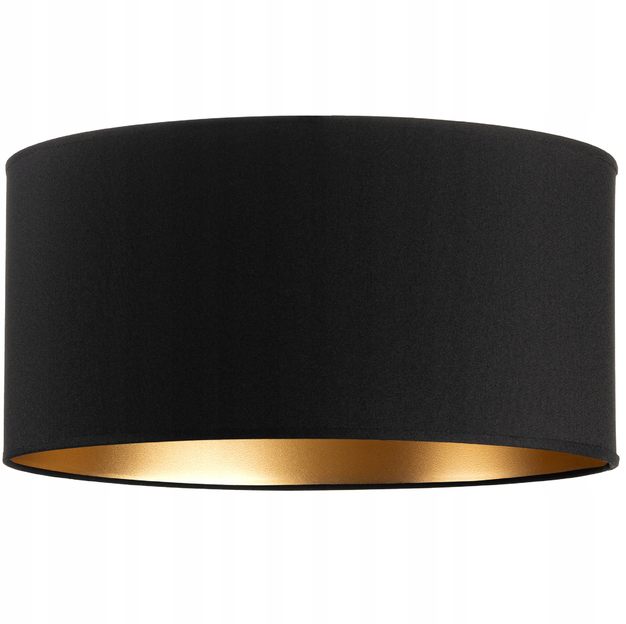 Abażur okrągły walec tuba 40cm Czarny Złoty