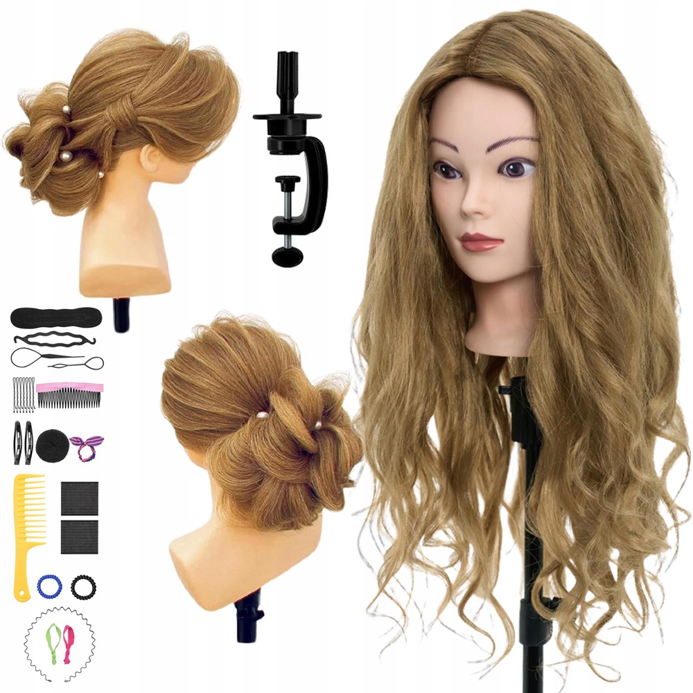 Główka Fryzjerska Treningowa Statyw Głowa Z Uchwytem Do Nauki Upinania