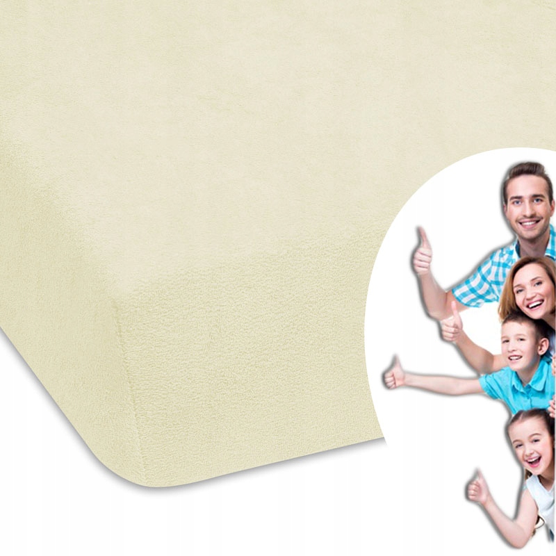 

Kremowe Prześcieradło Frotowe Jednokolorowe Polska