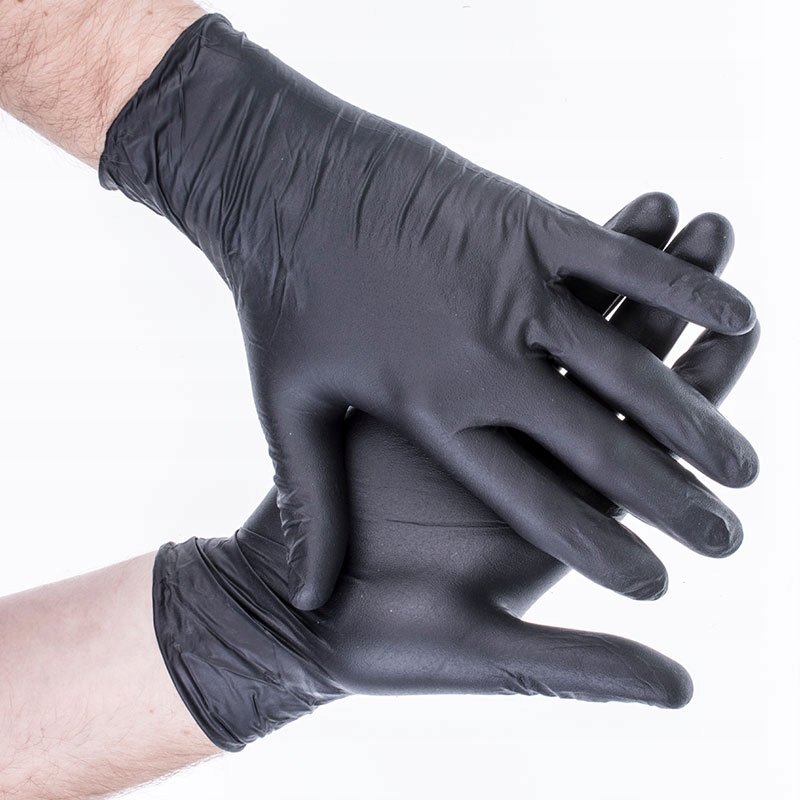 RĘKAWICE NITRYLOWE BLACK L (100szt) MOTIVE Wyrób medyczny nie