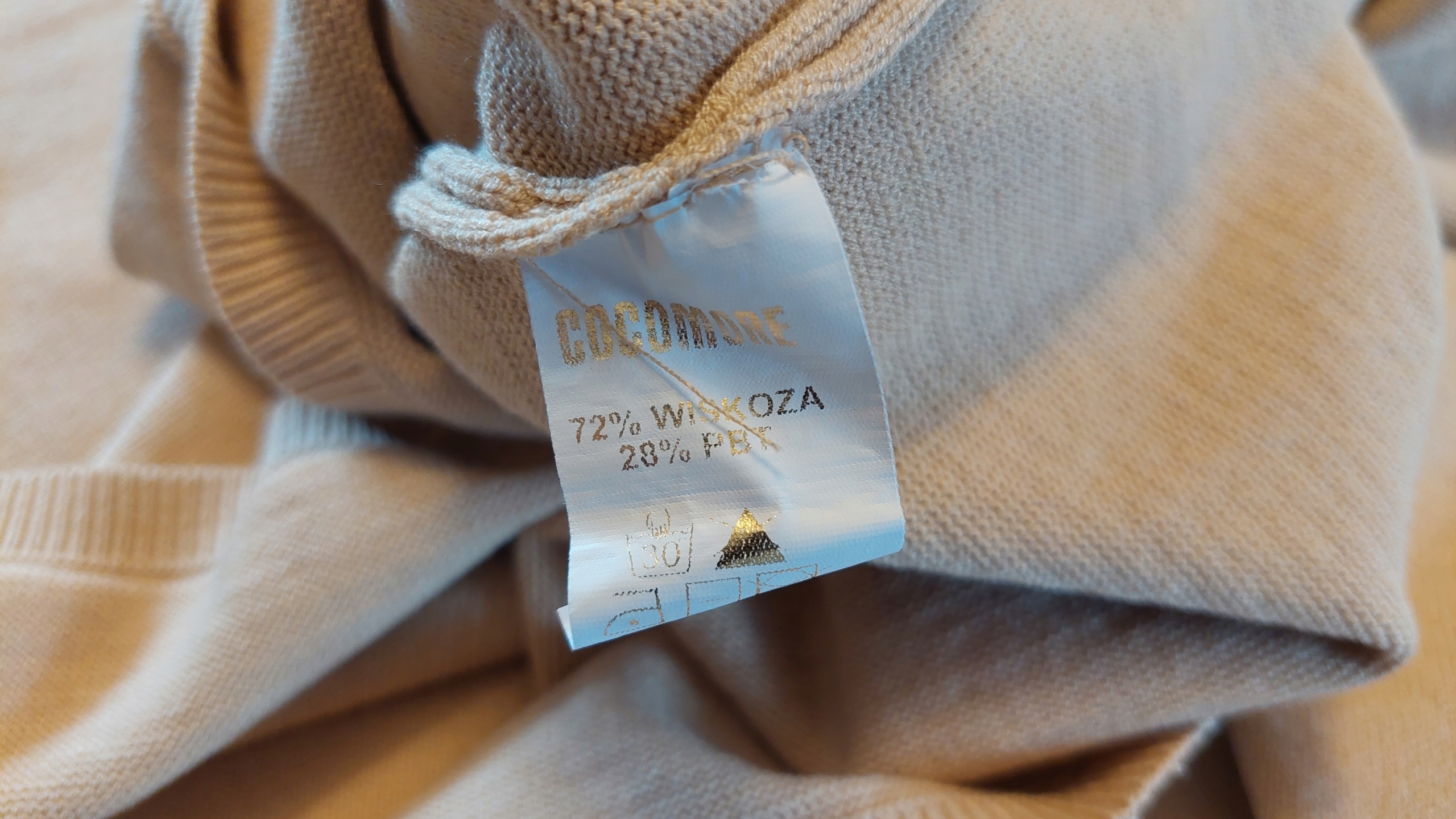 COCOMORE Sweter Bluzka Beżowy Nowość Wzór dominujący bez wzoru