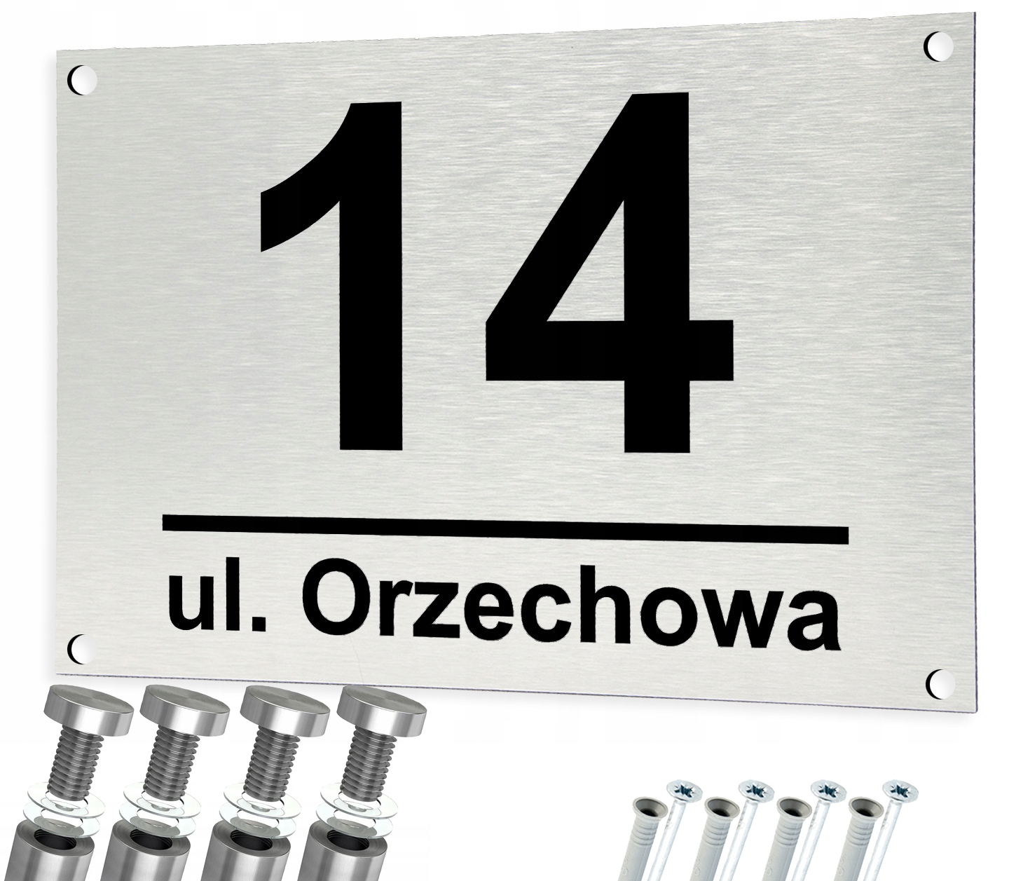 

Tabliczka Adresowa Aluminiowa Numer domu +dystanse
