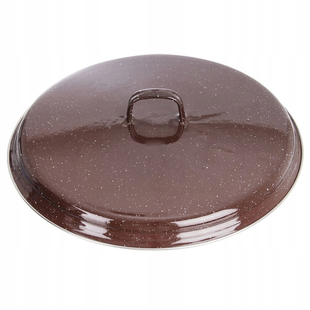 Smaltovaná poklice Brown hnědá 32 cm