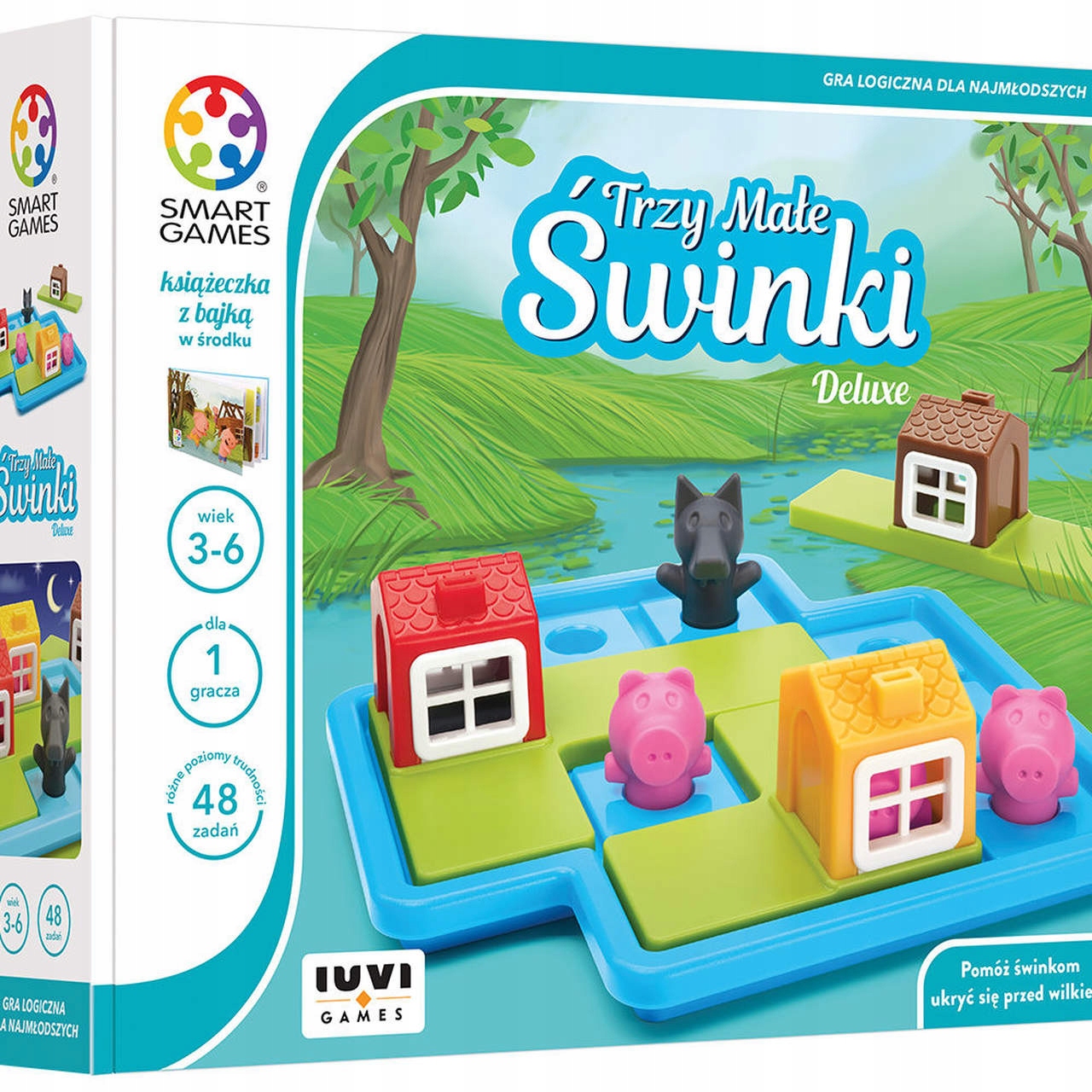 Smart Games SG023 0164 Trzy Małe Świnki gra logiczna dla 1 osoby