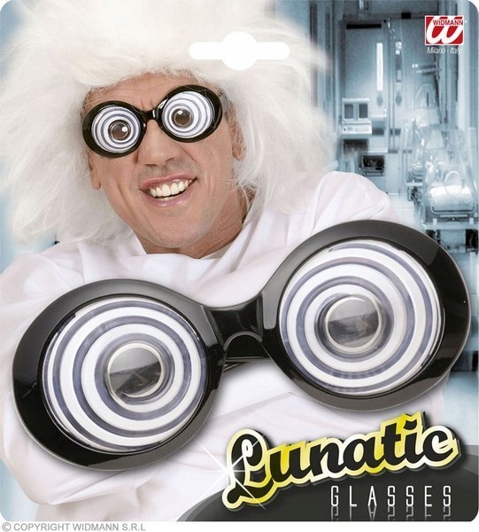 OKULARY LUNATYK EINSTEIN DOKTOREK ZAKRĘCONE Kolor dominujący czarny