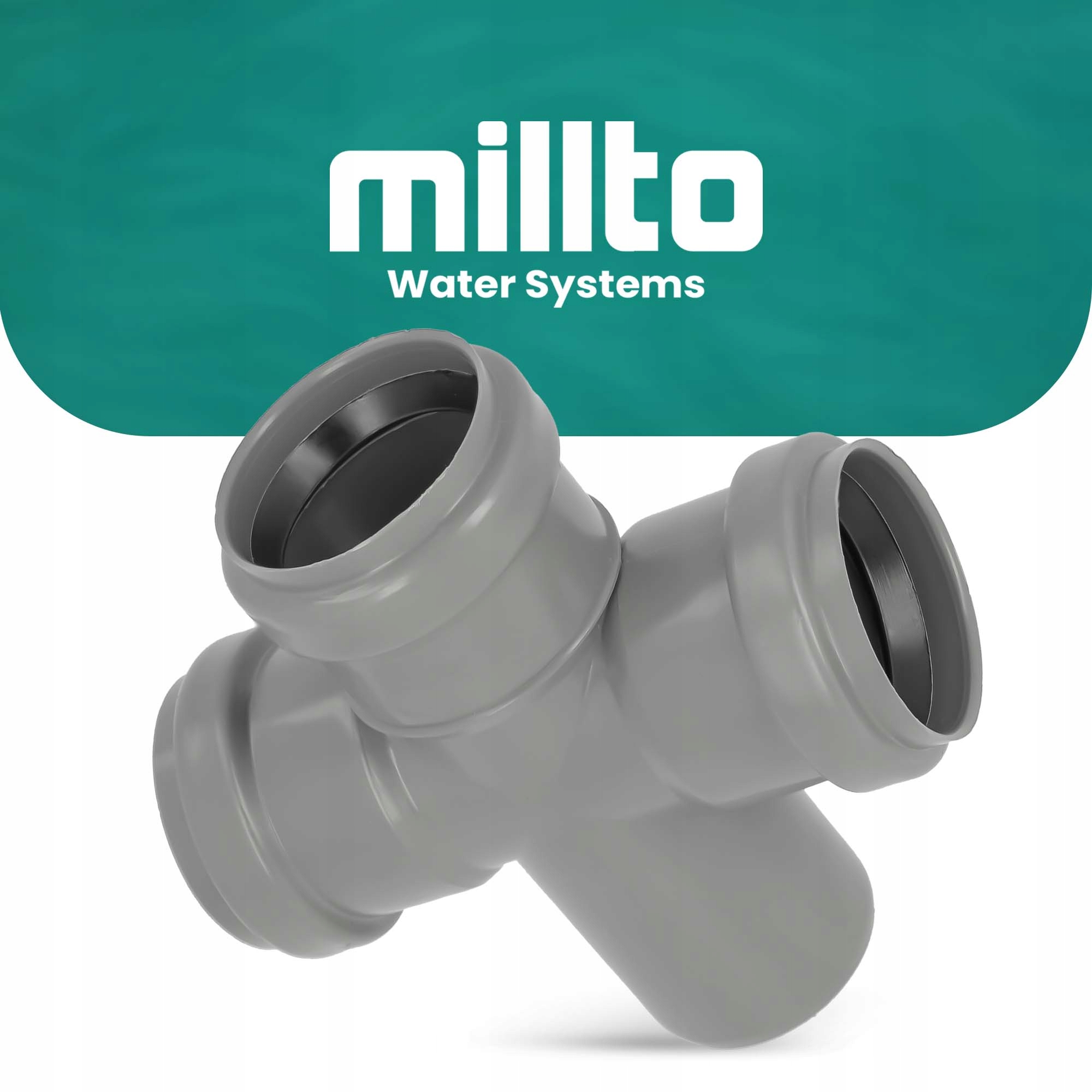 CZWÓRNIK KANALIZACYJNY 50 MM 90° PCV PP Rury Wody Łącznik Złączka Szary Rodzaj czwórnik