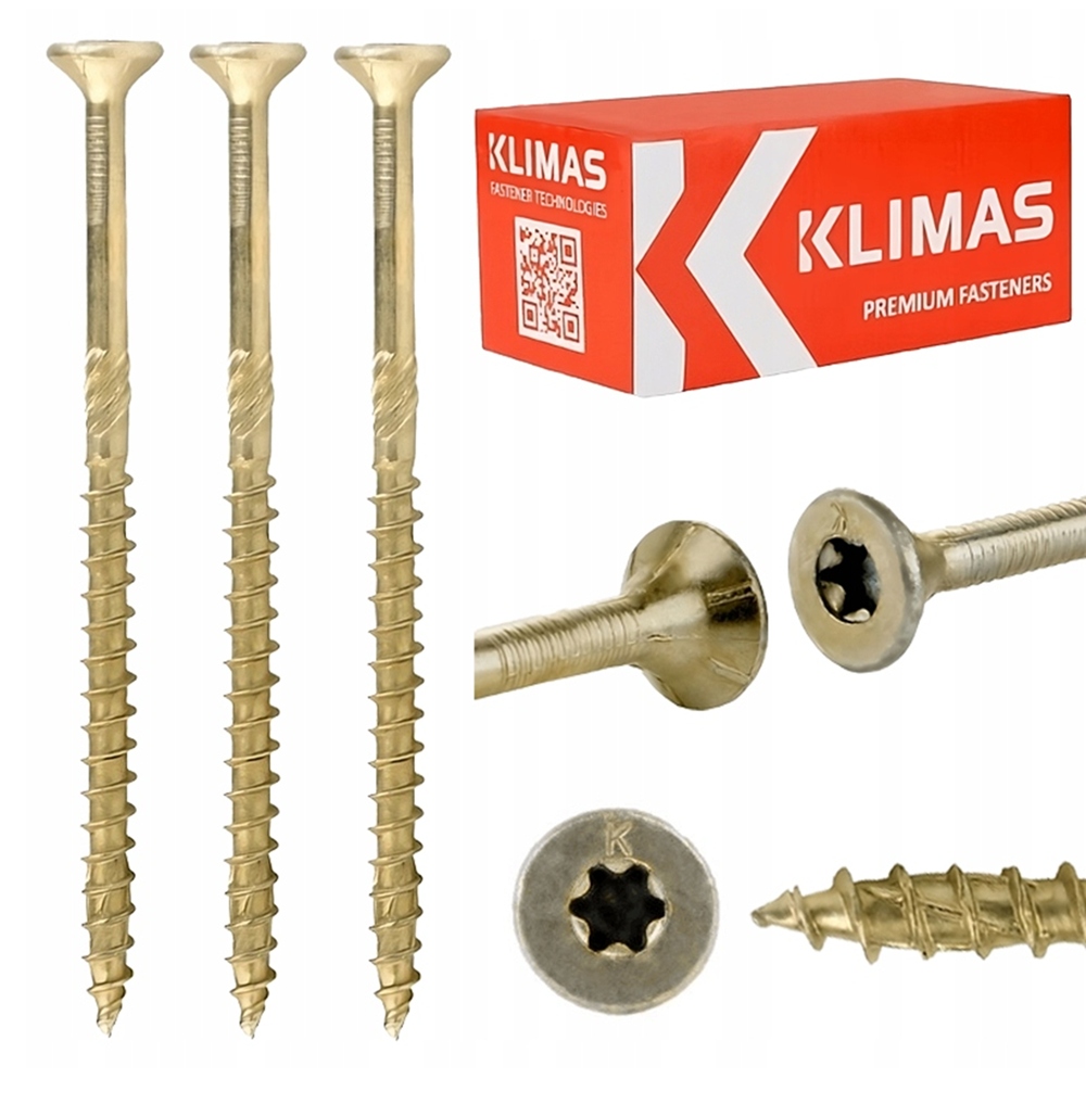 Vruty do dřeva 8x340mm 50 ks Torx tesařské kuželové Klimas Wkcs