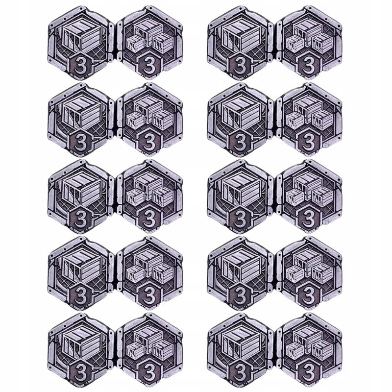 ZASOBY RESOURCES 3 ZESTAW 10 METALOWYCH MONET ZAMIENNIK DO ARKHAM HORROR