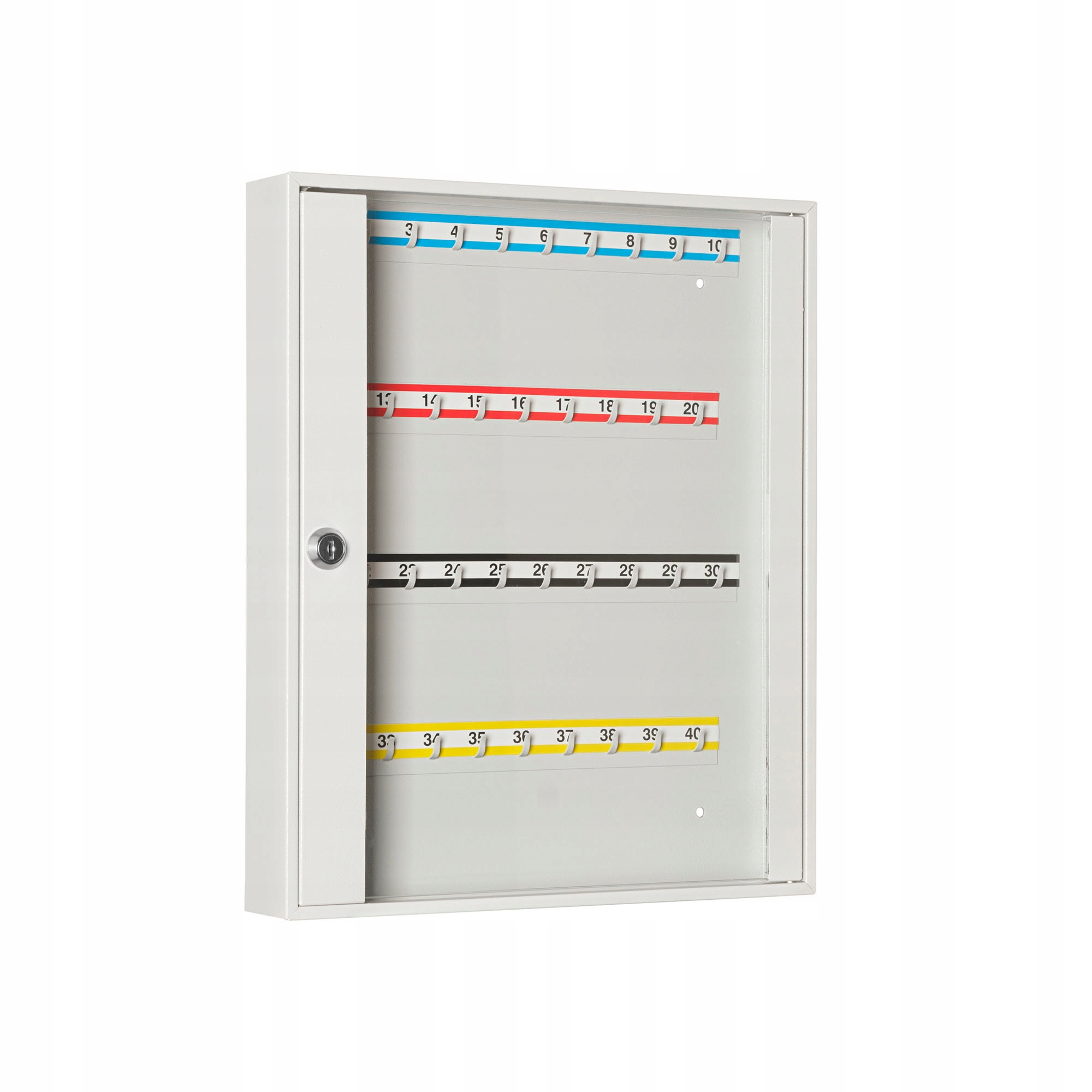 Prosklená školní skříňka na 40 klíčů Sk 40S, montáž na stěnu Leomar