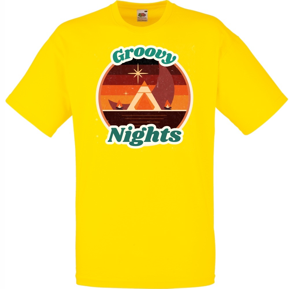 

Koszulka groovy nights kamping M żółta jaskrawa