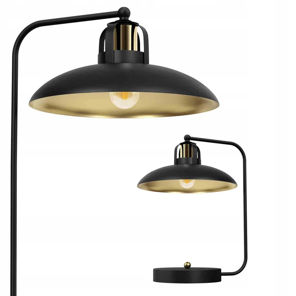 Černá stolní lampa se zlatými prvky Felix pro E27 IP20 MLP8908 Milagro
