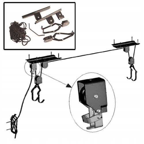 WIESZAK NA ROWER UCHWYT ROWEROWY SUFITOWY WINDA Obciążenie maksymalne 20 kg