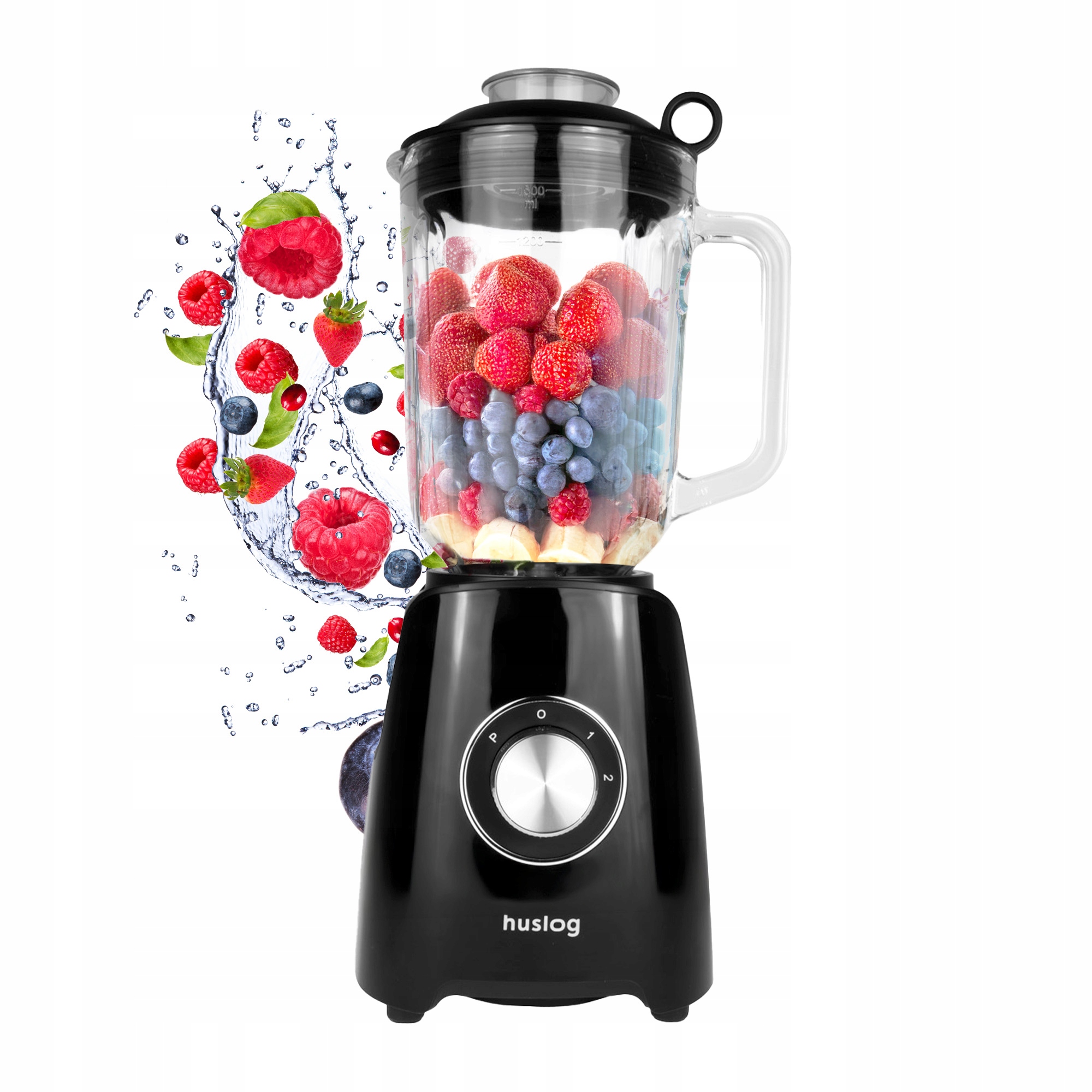 Blender Kielichowy 1200W Do Smoothie Koktajli Pojemnik Czarny Mocny