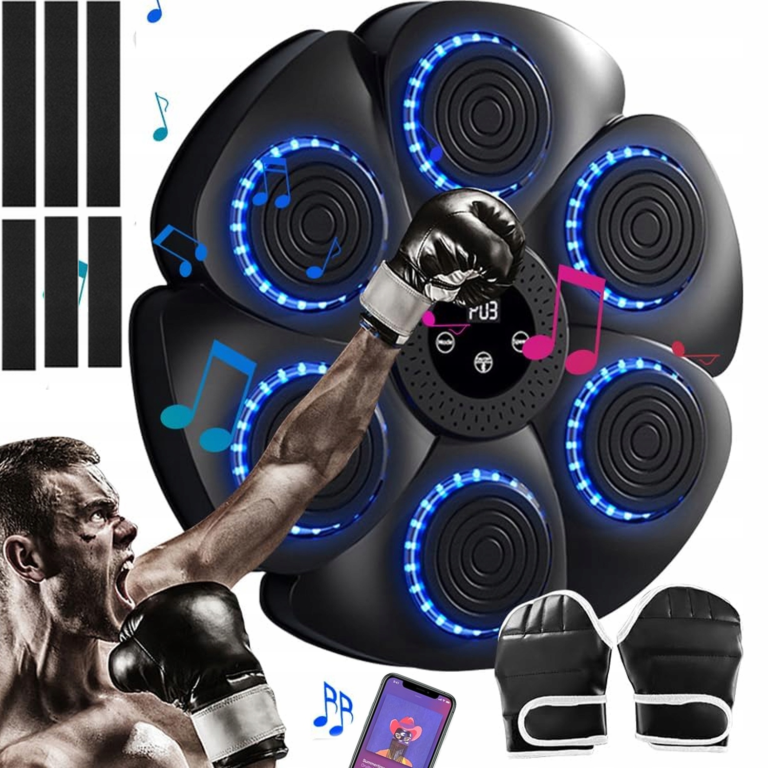 Music Boxing Machine Boxovací Stěna Hudební Štít Bluetooth Rukavice