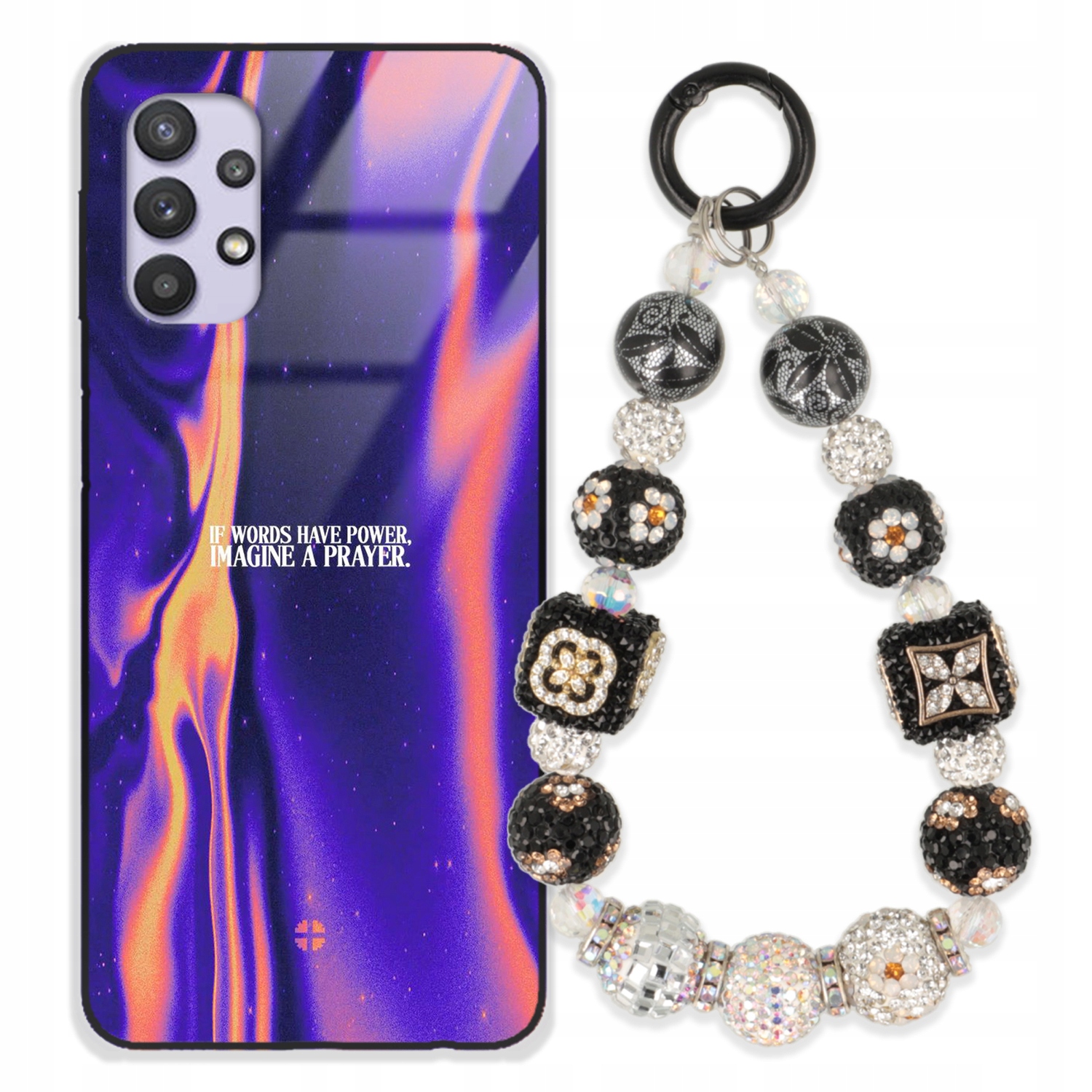 Puzdro Na Samsung M32 5G Glass Kľúčenka Elegantné Prémiové Vzory Puzdra