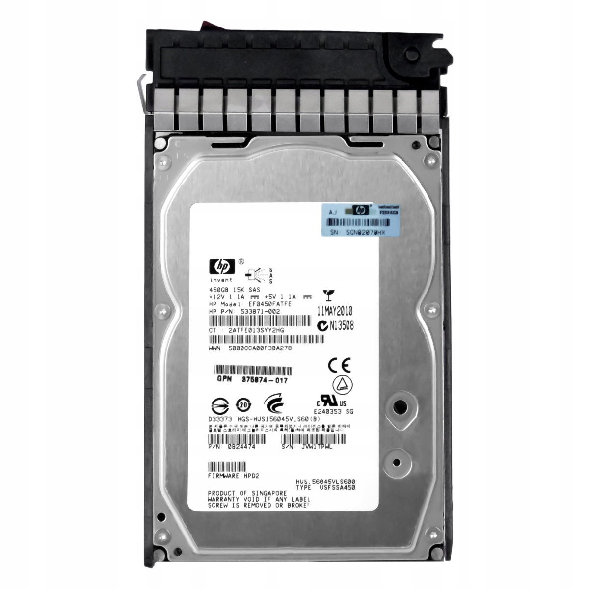 Hp 533871-002 450GB 15K 64MB SAS-2 3.5'' EF0450FATFE