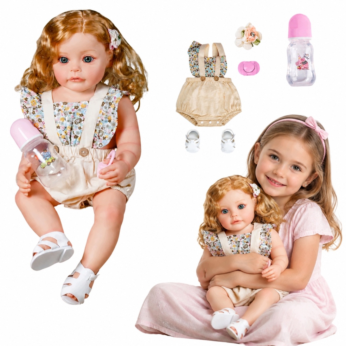 Lalka Reborn Jak Żywe Dziecko 56CM Naturalny Wygląd
