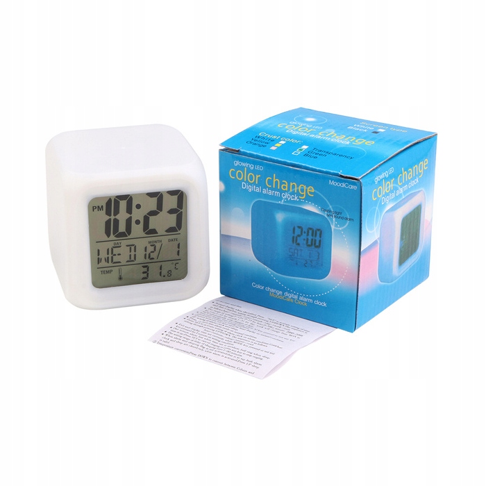 BUDZIK ZEGAR TERMOMETR LCD KAMELEON ŚWIECĄCY Linia BestSub