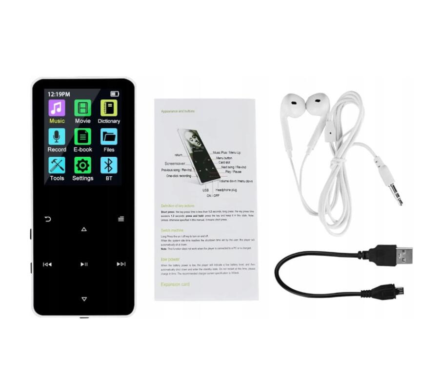 MINI ODTWARZACZ MP4 MP3 BLUETOOTH 5.0 HiFi RADIO 16GB DOTYKOWY LCD EBOOK Marka bez marki