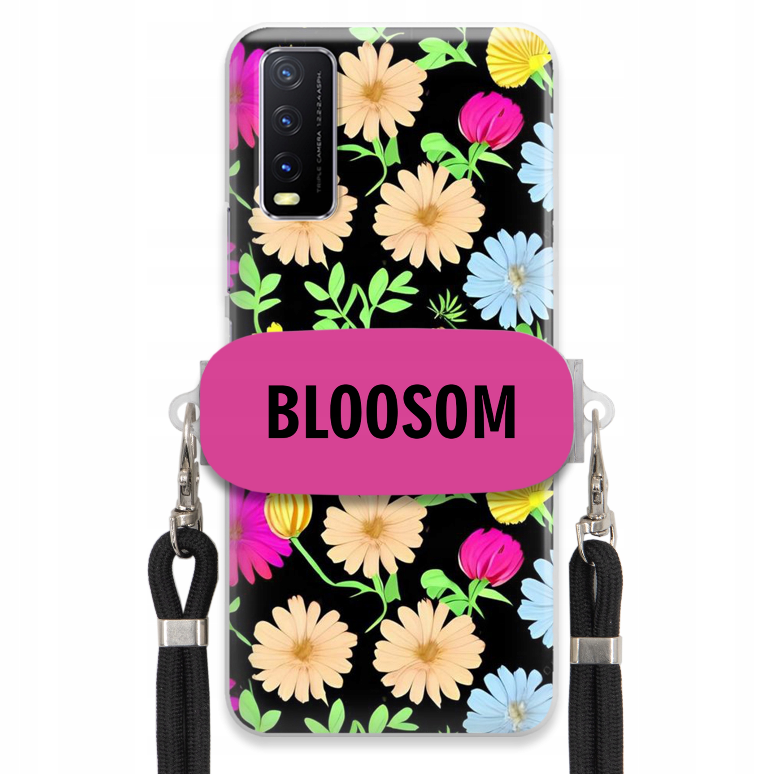 Puzdro Držiak Crossbody Pre Vivo Y20 2021 Puzdro Case Kvety Bloosom Flower