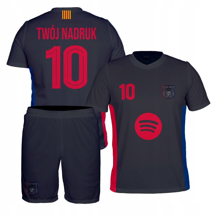 Fotbalový dres Barcelona Černý Vlastní Potisk, velikost 134