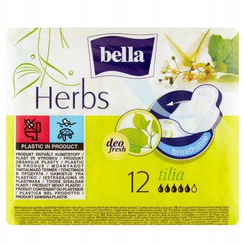 

Bella Herbs Tilia Podpaski higieniczne, 12 sztuk