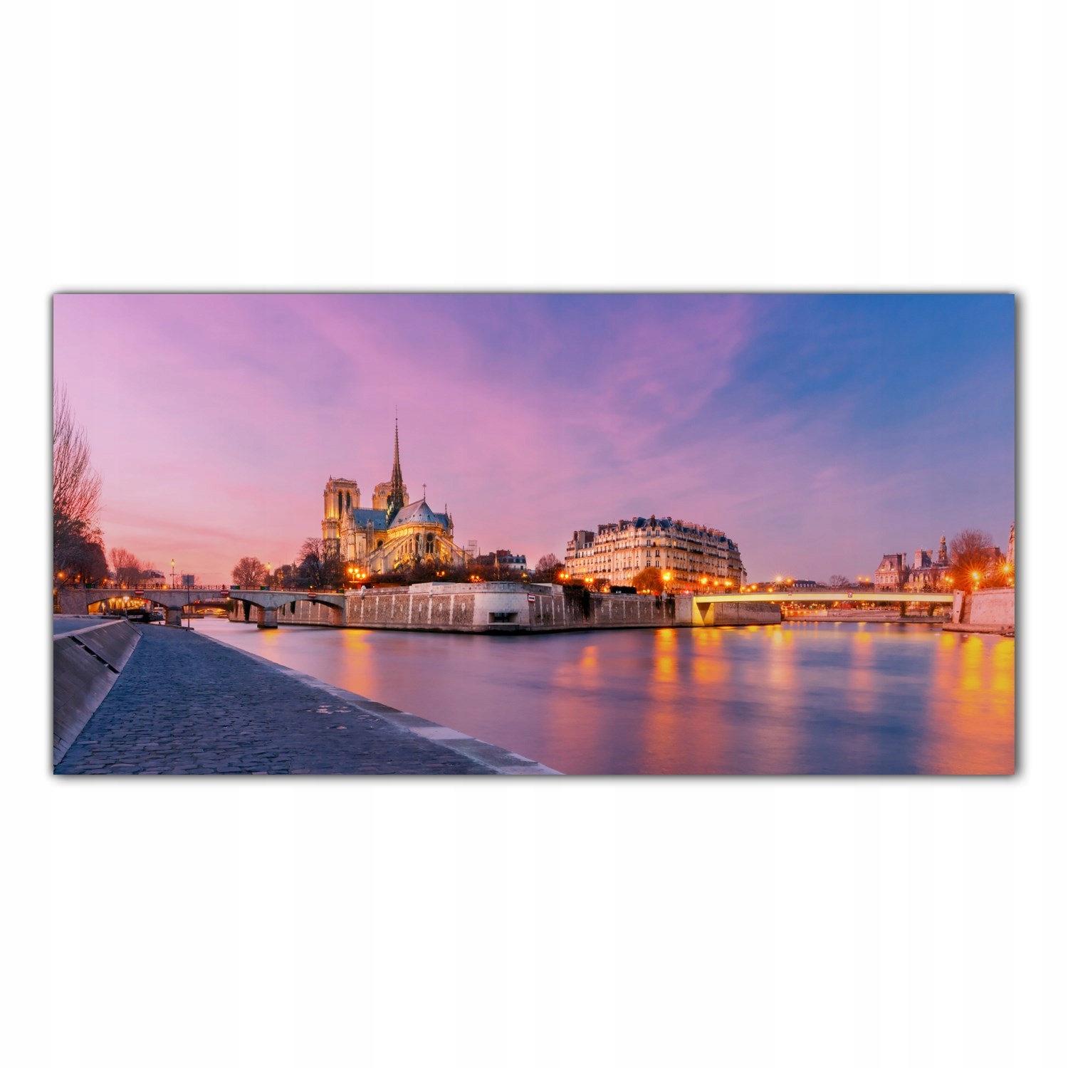 Paříž Notre Dame 140x70 Tvrzené skleněné panely