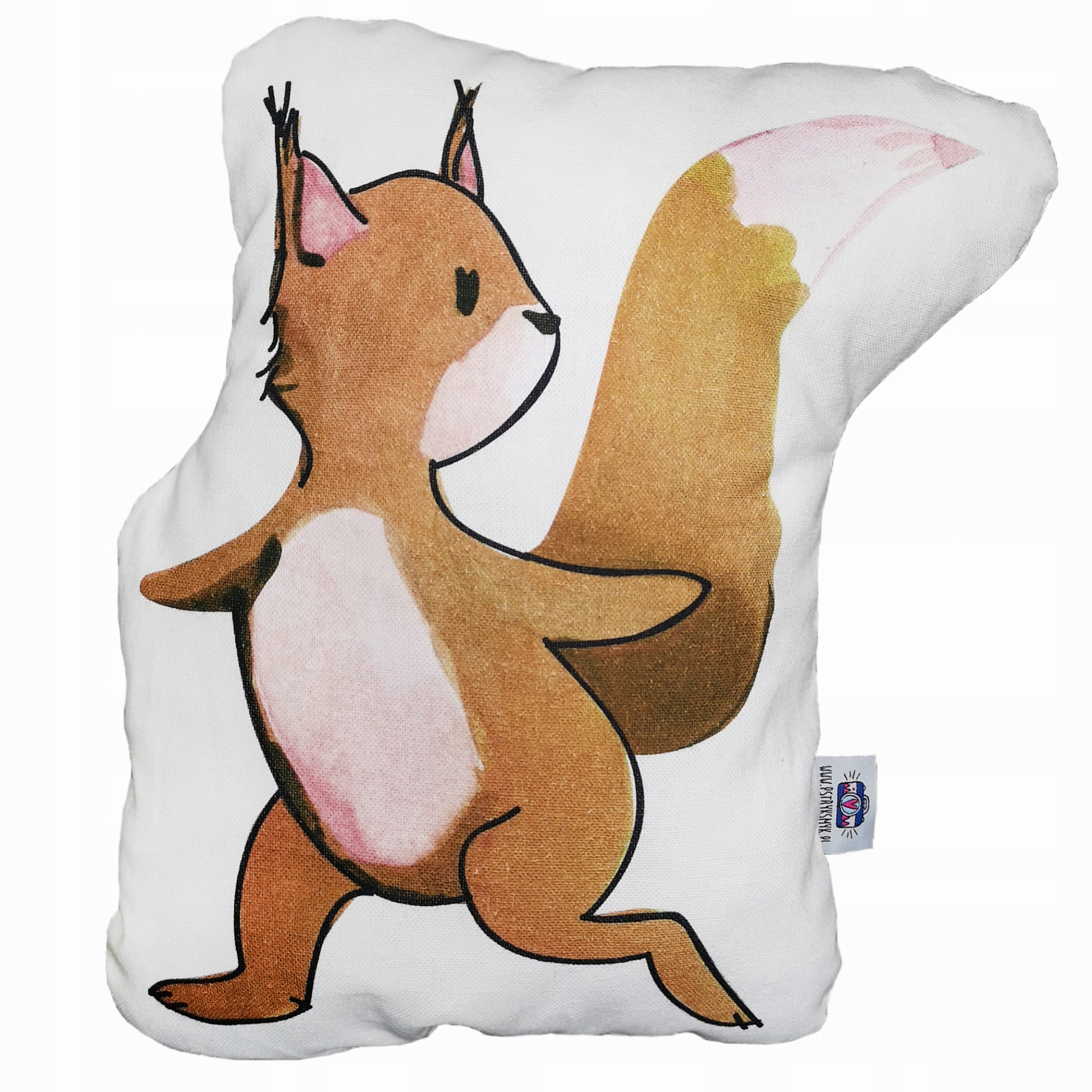 PODUSZKA DEKORACYJNA dwustronna bawełna+len "WIEWIÓRECZKA"