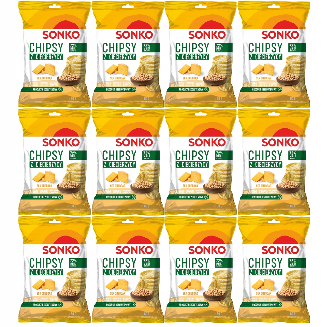 Levně Sonko Cizrnové Chipsy s čedarem 60g x 12 kusů