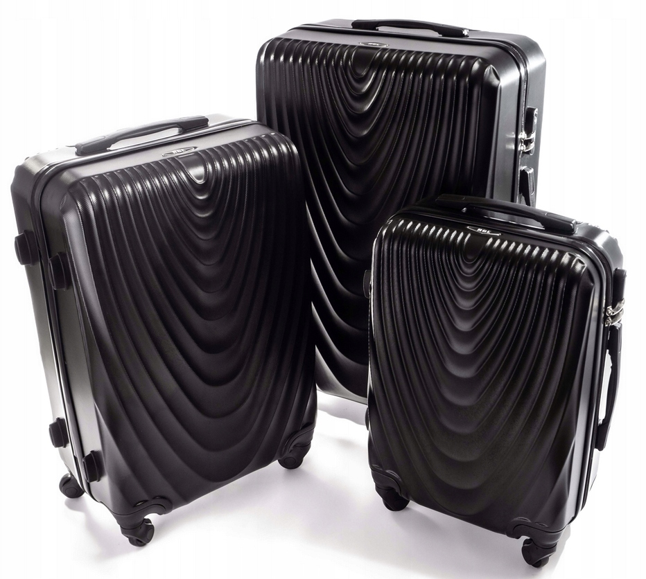Zestaw Komplet Walizek Twardych 3W1 (duża, Średnia, Mała) Rgl Abs Czarny