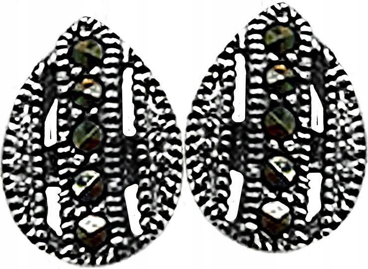 Stříbrné náušnice 925 s markazity na mandlových puzetách jako dárek