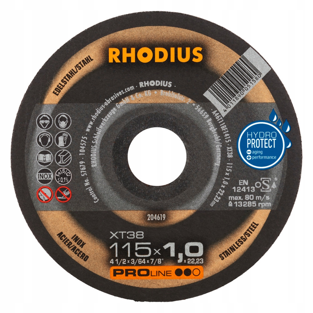 RHODIUS x2 TARCZA 115x1,0x22,23 F41 XT38 PRO INOX